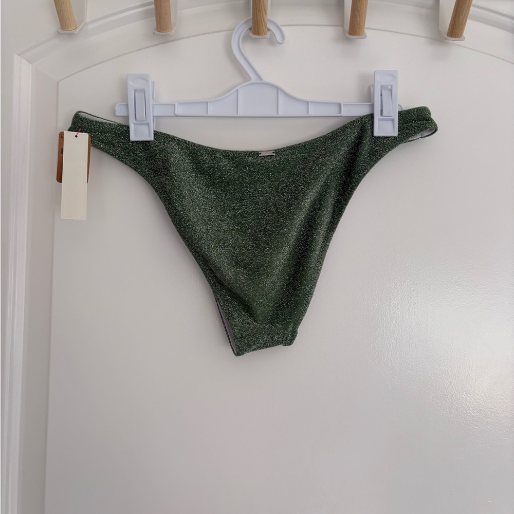 PINK Victoria's Secret Green Shimmer Bikini Bottom - Picture 2 of 6